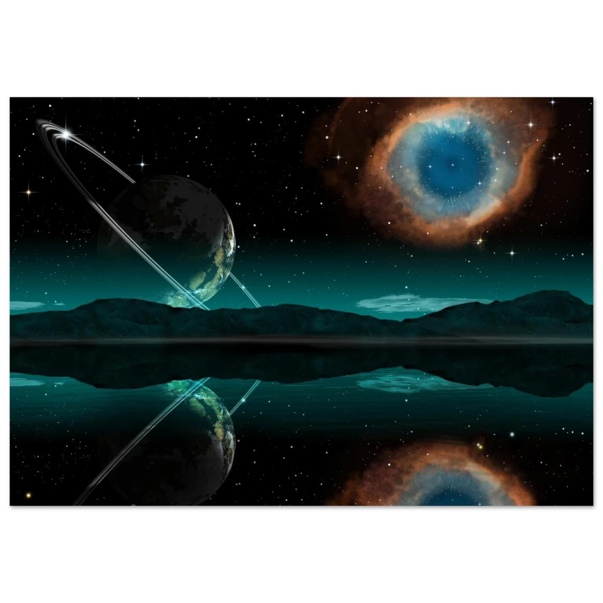 "Celestial Reflections" – A Portal Beyond the Stars | Wall art Print - Fine Art Poster - 70x100 cm / 28x40″ -