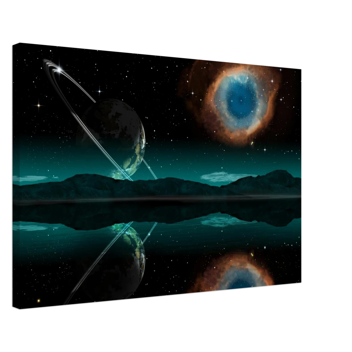 "Celestial Reflections" – A Portal Beyond the Stars | Wall art Print - Canvas - 50x75 cm / 20x30″ -