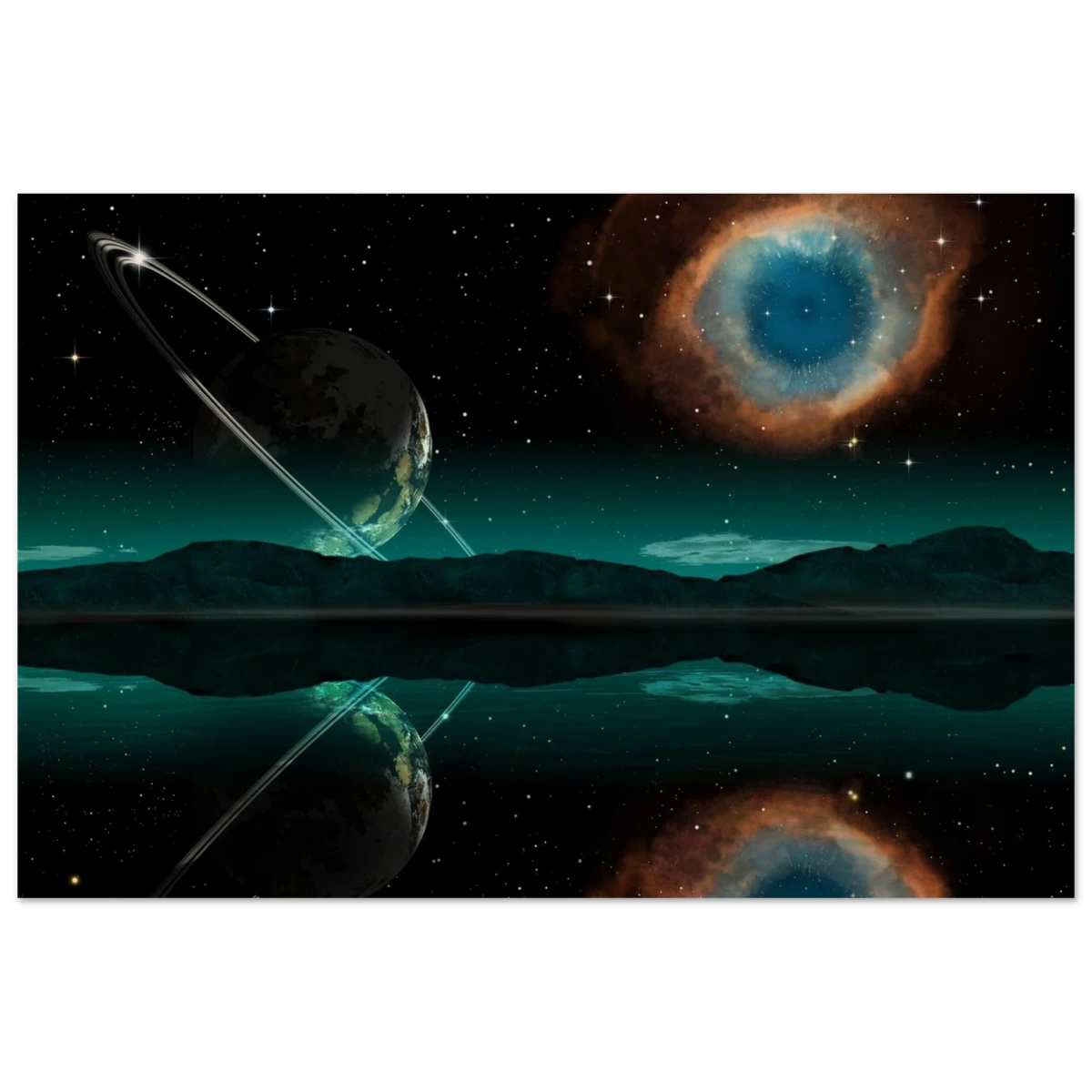 "Celestial Reflections" – A Portal Beyond the Stars | Wall art Print - Wood Prints - 60x90 cm / 24x36″ -