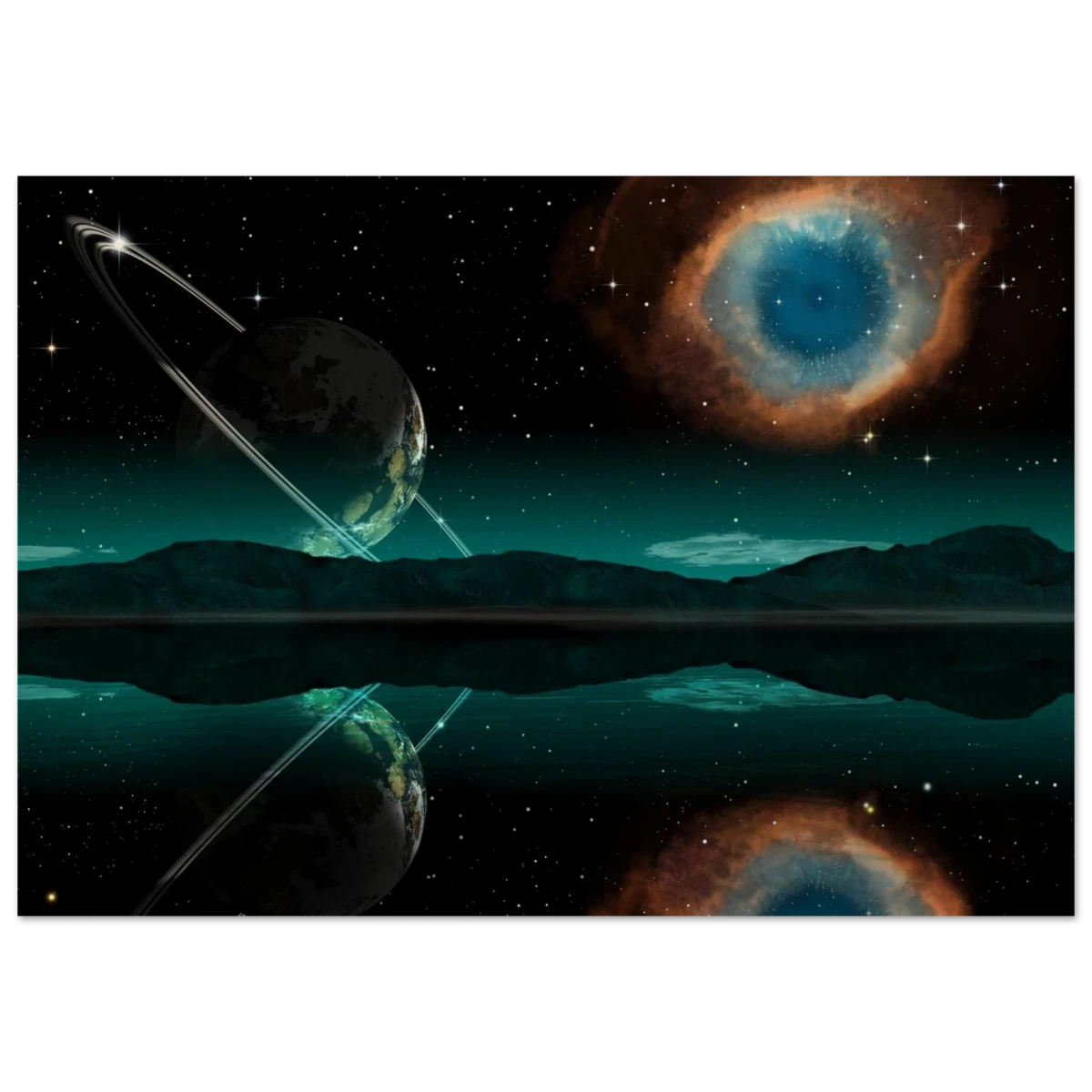 "Celestial Reflections" – A Portal Beyond the Stars | Wall art Print - Wood Prints - 70x100 cm / 28x40″ -