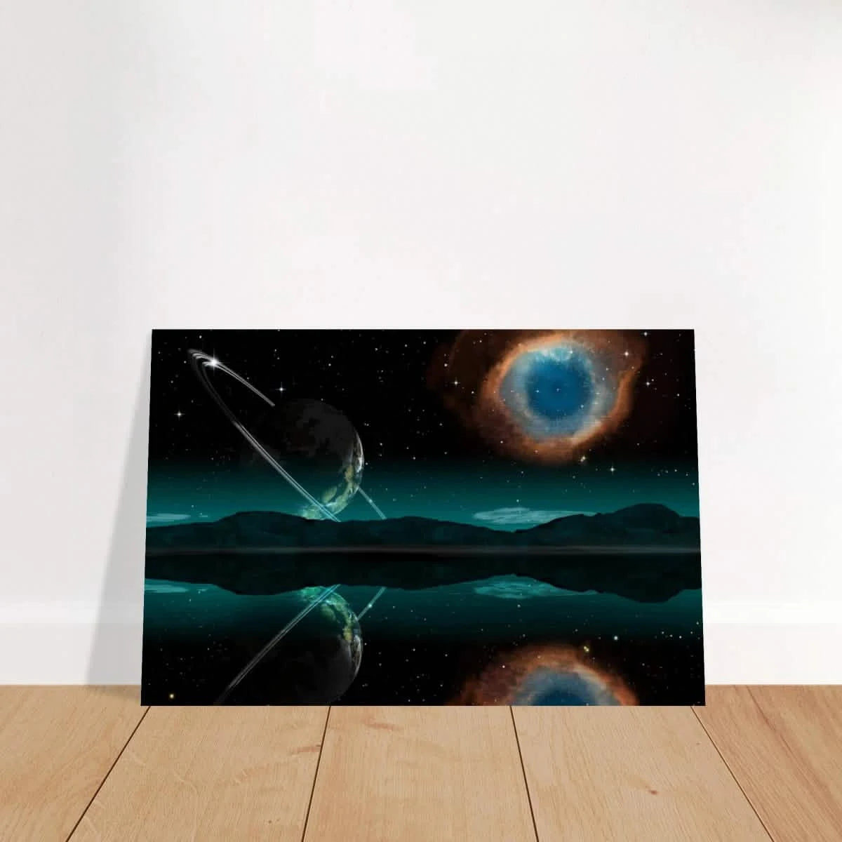 "Celestial Reflections" – A Portal Beyond the Stars | Wall art Print - Brushed Aluminum Print - 50x75 cm / 20x30″ -