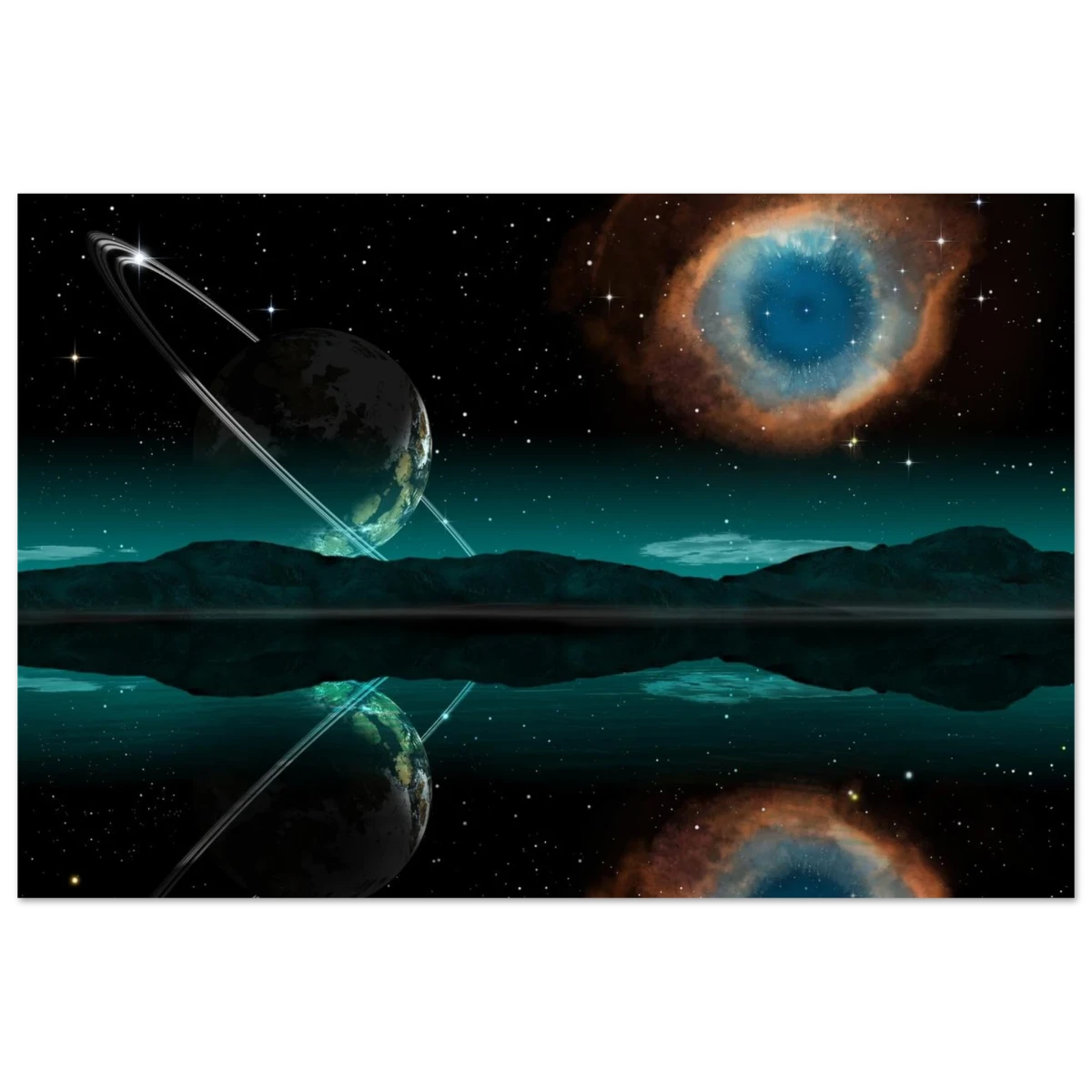 "Celestial Reflections" – A Portal Beyond the Stars | Wall art Print - Fine Art Poster - 60x90 cm / 24x36″ -