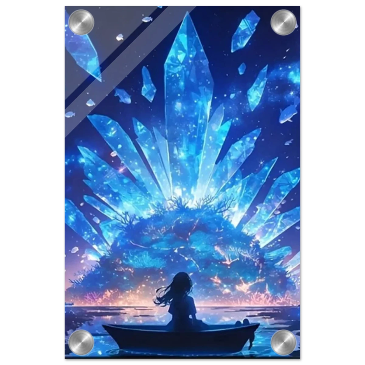 Celestial Reflections – Crystal Dreamscape Art | Wall art print - Acrylic Print - 20x30 cm / 8x12″ -