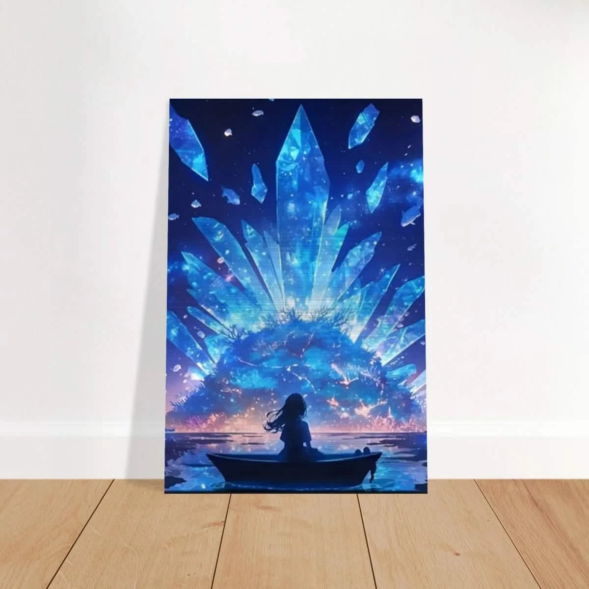 Celestial Reflections – Crystal Dreamscape Art | Wall art print - Brushed Aluminum Print - 30x45 cm / 12x18″ -