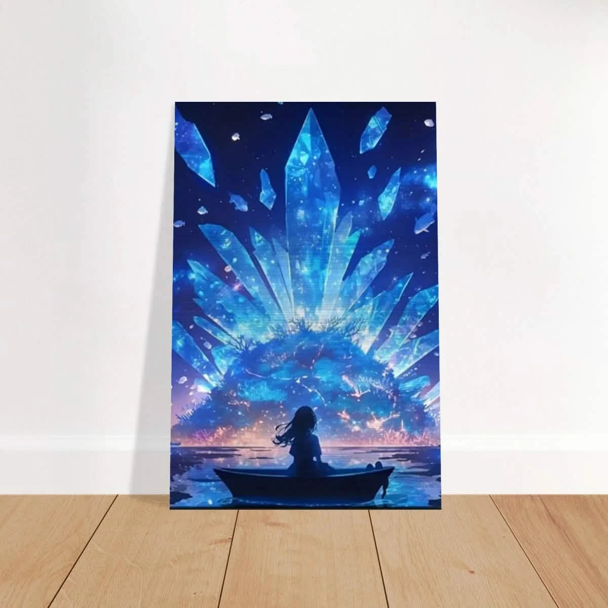Celestial Reflections – Crystal Dreamscape Art | Wall art print - Brushed Aluminum Print - 20x30 cm / 8x12″ -