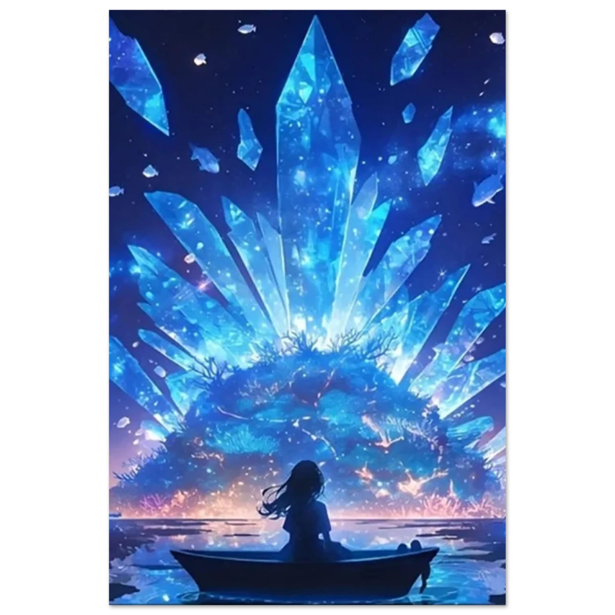 Celestial Reflections – Crystal Dreamscape Art | Wall art print - Fine Art Poster - 40x60 cm / 16x24″ -