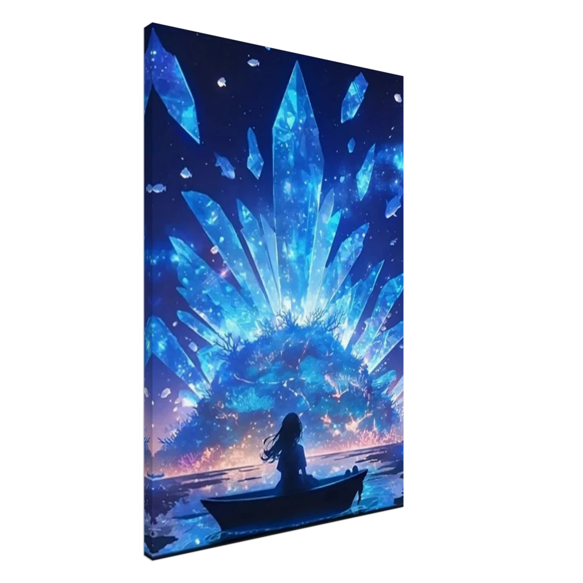 Celestial Reflections – Crystal Dreamscape Art | Wall art print - Canvas - 60x90 cm / 24x36″ -