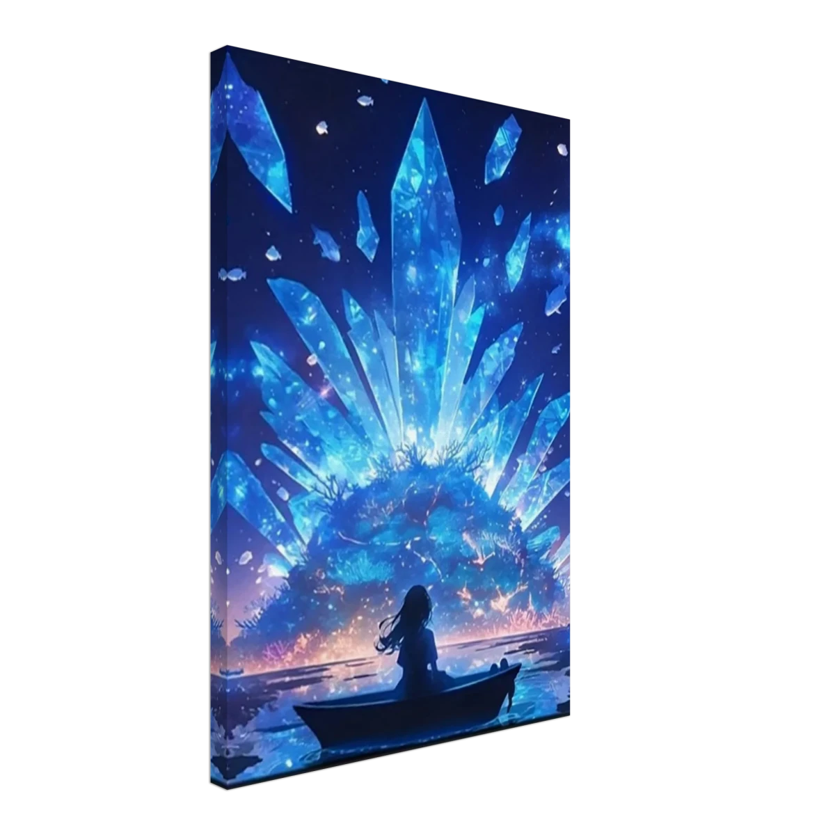 Celestial Reflections – Crystal Dreamscape Art | Wall art print - Canvas - 40x60 cm / 16x24″ -