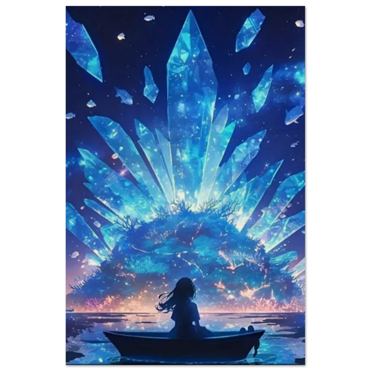 Celestial Reflections – Crystal Dreamscape Art | Wall art print - Wood Prints - 40x60 cm / 16x24″ -