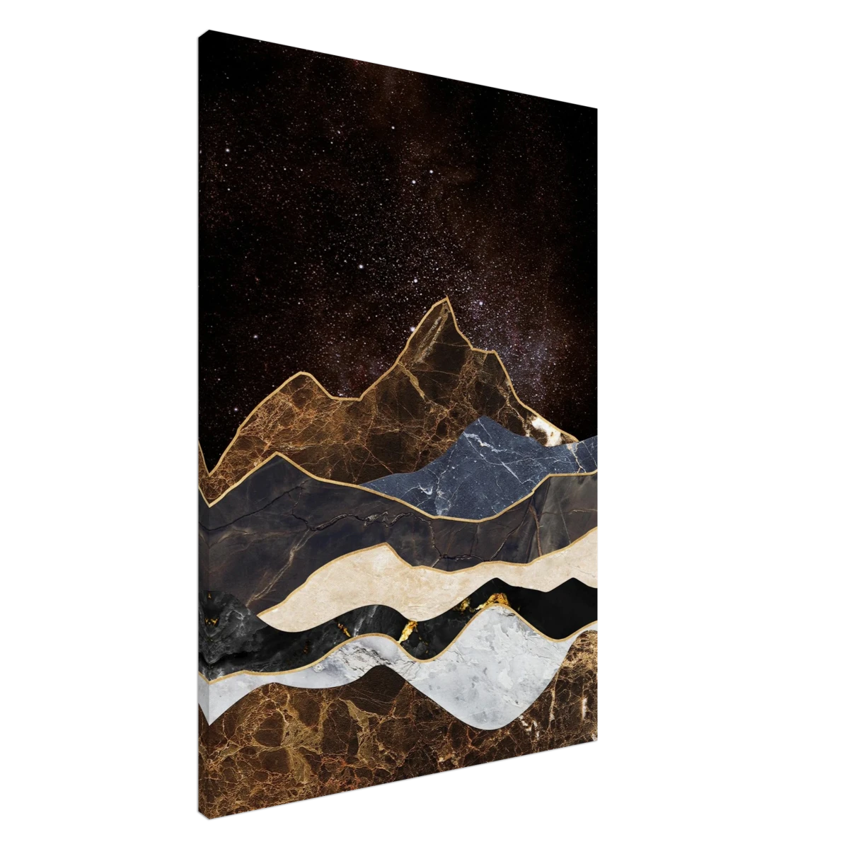 "Celestial Ridges" – Marbled Mountain Majesty | Wall Art Print - Canvas - 70x100 cm / 28x40″ -