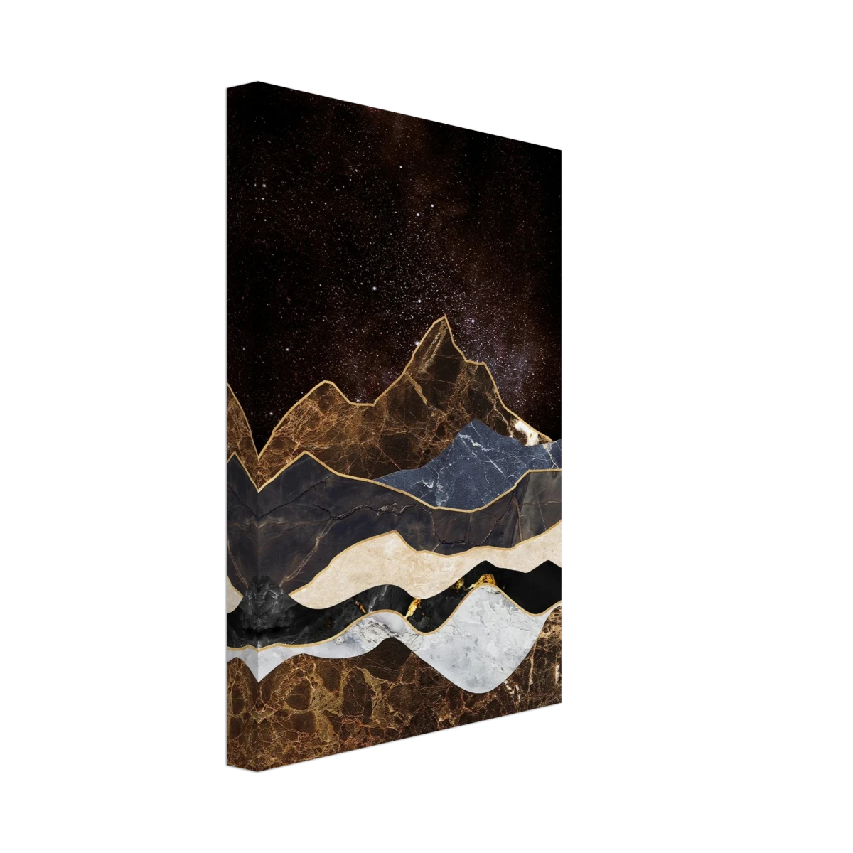 "Celestial Ridges" – Marbled Mountain Majesty | Wall Art Print - Canvas - 20x30 cm / 8x12″ -