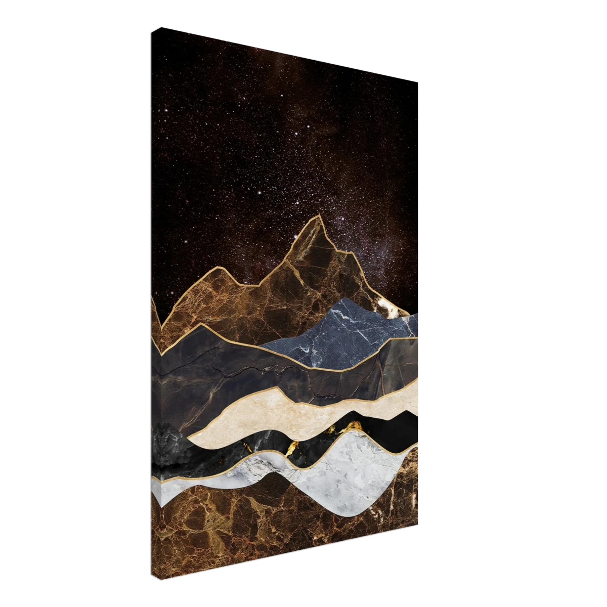 "Celestial Ridges" – Marbled Mountain Majesty | Wall Art Print - Canvas - 50x75 cm / 20x30″ -