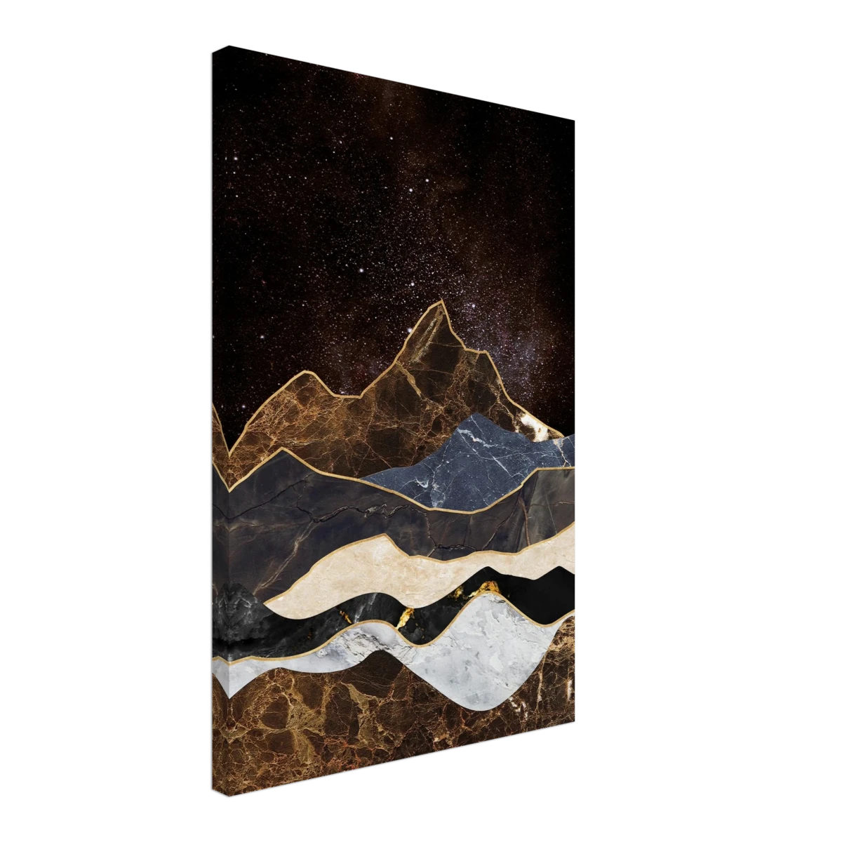 "Celestial Ridges" – Marbled Mountain Majesty | Wall Art Print - Canvas - 40x60 cm / 16x24″ -