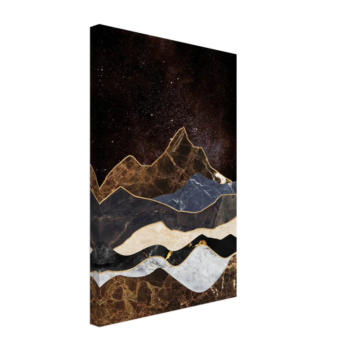 "Celestial Ridges" – Marbled Mountain Majesty | Wall Art Print - Canvas - 30x45 cm / 12x18″ -