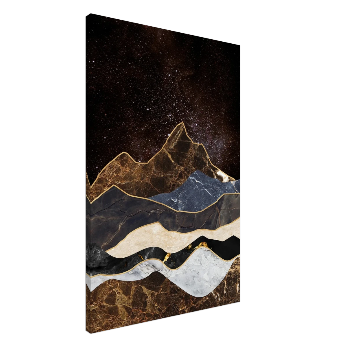 "Celestial Ridges" – Marbled Mountain Majesty | Wall Art Print - Canvas - 60x90 cm / 24x36″ -