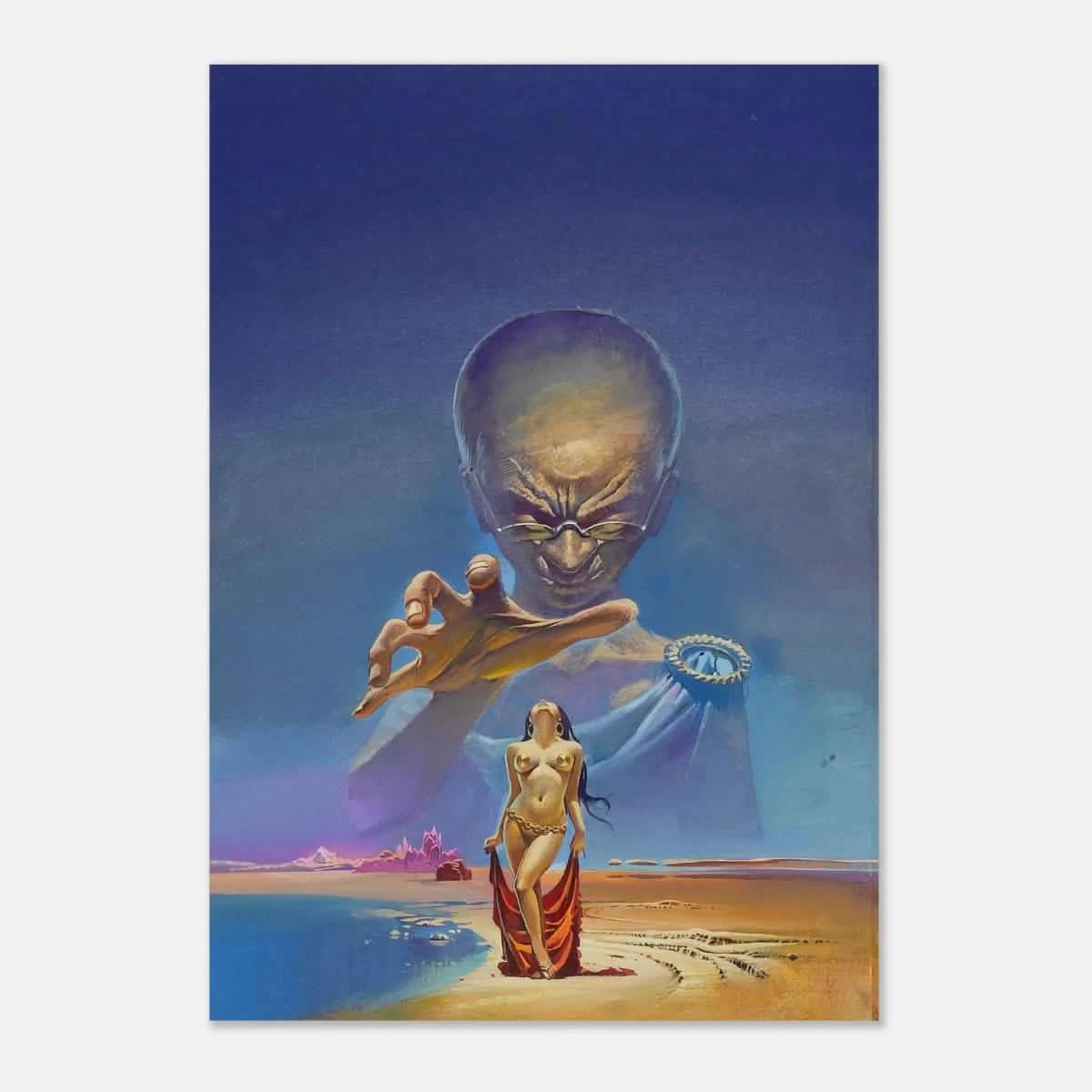 "Celestial Seduction" – Surreal Retro Sci - Fi Fantasy | Vintage Wall Art Print - Aluminum Print - 70x100 cm / 28x40″ -