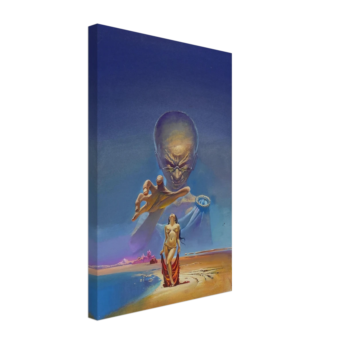 "Celestial Seduction" – Surreal Retro Sci - Fi Fantasy | Vintage Wall Art Print - Canvas - 30x45 cm / 12x18″ -