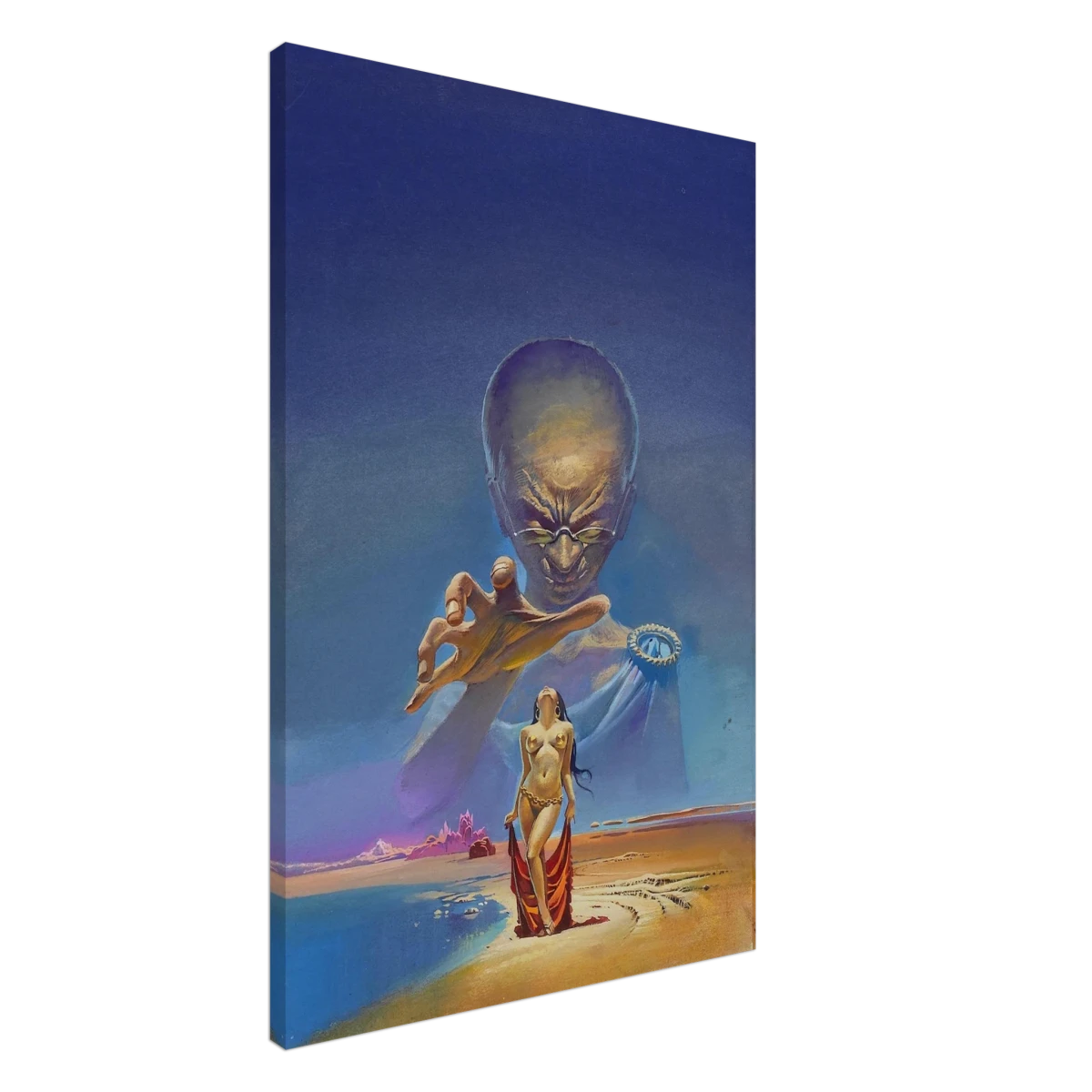 "Celestial Seduction" – Surreal Retro Sci - Fi Fantasy | Vintage Wall Art Print - Canvas - 60x90 cm / 24x36″ -