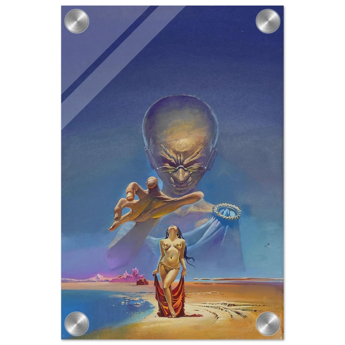 "Celestial Seduction" – Surreal Retro Sci - Fi Fantasy | Vintage Wall Art Print - Acrylic Print - 20x30 cm / 8x12″ -