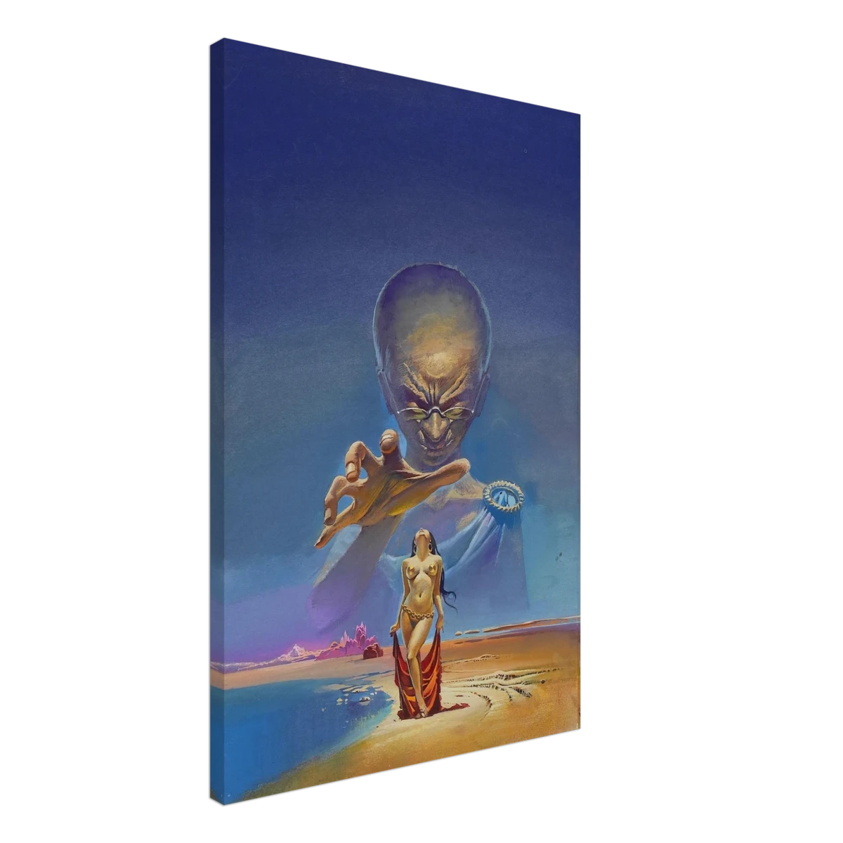 "Celestial Seduction" – Surreal Retro Sci - Fi Fantasy | Vintage Wall Art Print - Canvas - 50x75 cm / 20x30″ -