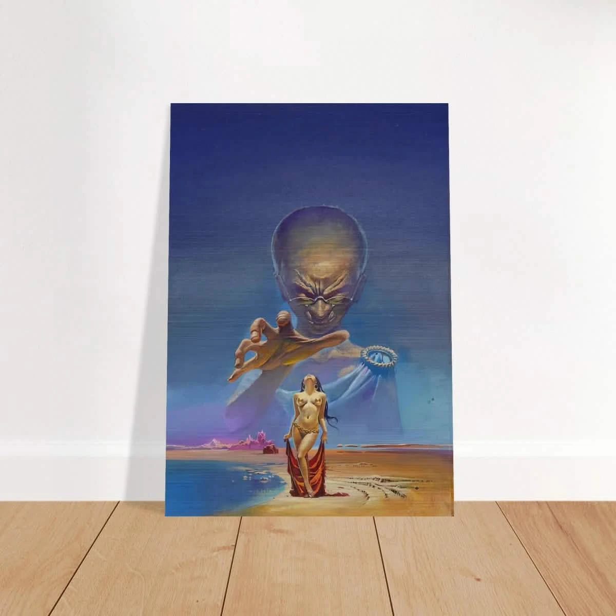 "Celestial Seduction" – Surreal Retro Sci - Fi Fantasy | Vintage Wall Art Print - Brushed Aluminum Print - 70x100 cm / 28x40″ -