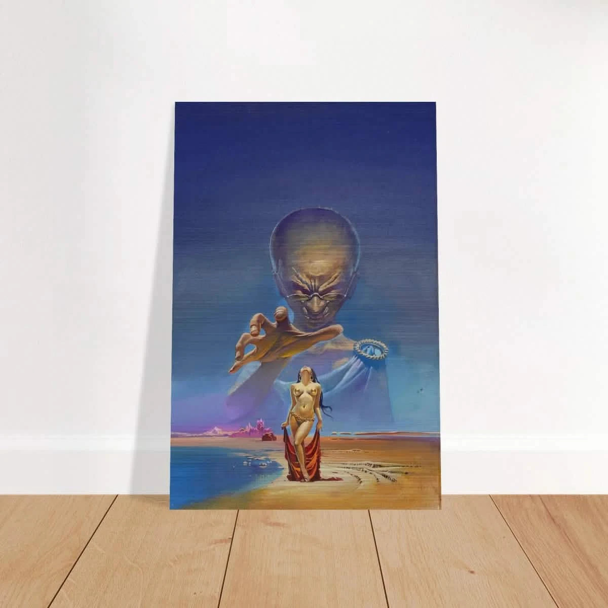 "Celestial Seduction" – Surreal Retro Sci - Fi Fantasy | Vintage Wall Art Print - Brushed Aluminum Print - 50x75 cm / 20x30″ -