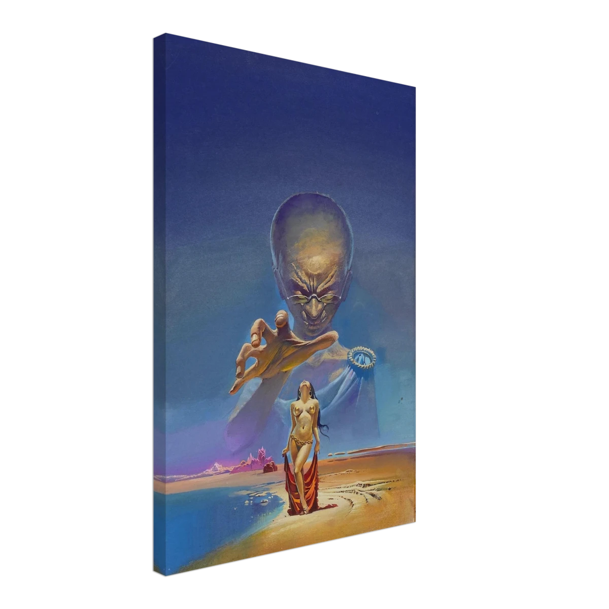 "Celestial Seduction" – Surreal Retro Sci - Fi Fantasy | Vintage Wall Art Print - Canvas - 40x60 cm / 16x24″ -