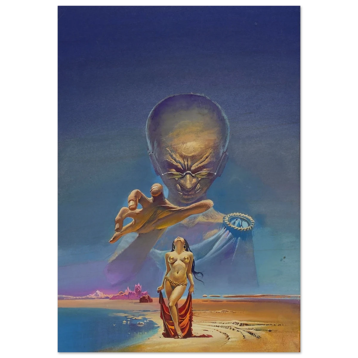 "Celestial Seduction" – Surreal Retro Sci - Fi Fantasy | Vintage Wall Art Print - Wood Prints - 70x100 cm / 28x40″ -