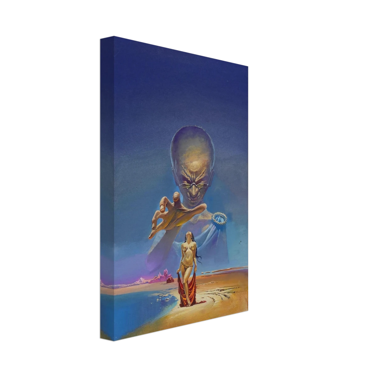 "Celestial Seduction" – Surreal Retro Sci - Fi Fantasy | Vintage Wall Art Print - Canvas - 20x30 cm / 8x12″ -