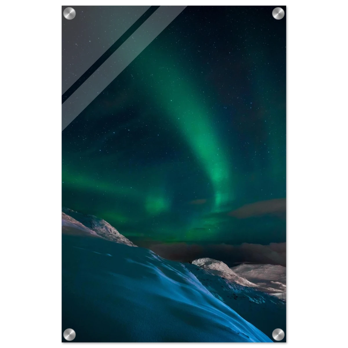 "Celestial Veil" – Dancing Lights Over Arctic Silence Fine Art Photography | Northern Lights Wall Art Print - Acrylic Print - 40x60 cm / 16x24″ -