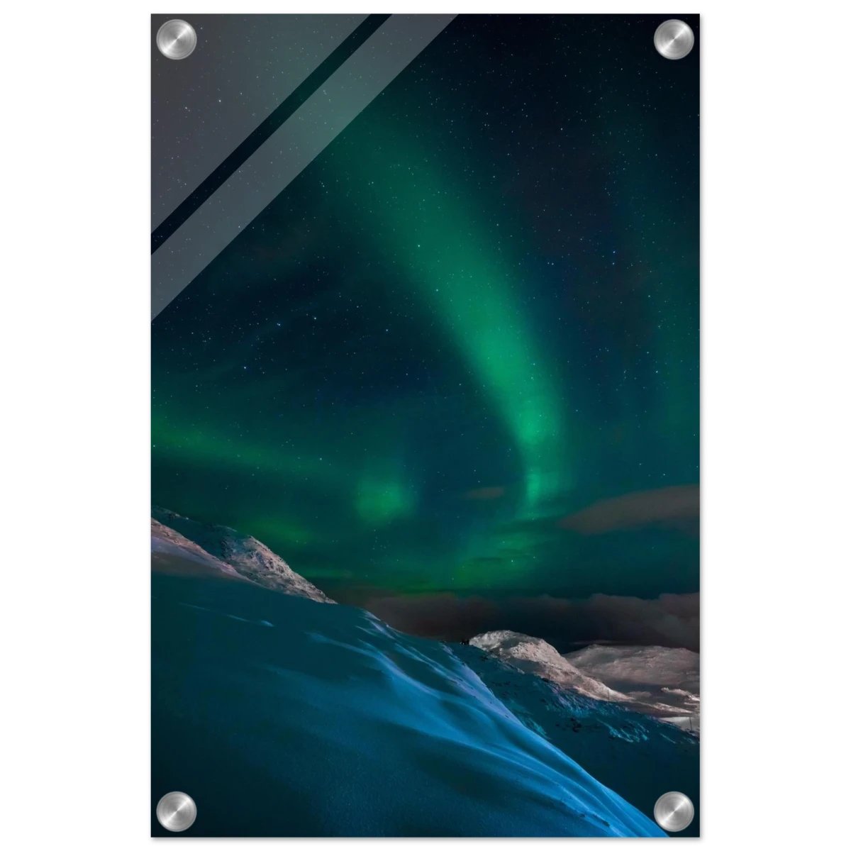 "Celestial Veil" – Dancing Lights Over Arctic Silence Fine Art Photography | Northern Lights Wall Art Print - Acrylic Print - 30x45 cm / 12x18″ -
