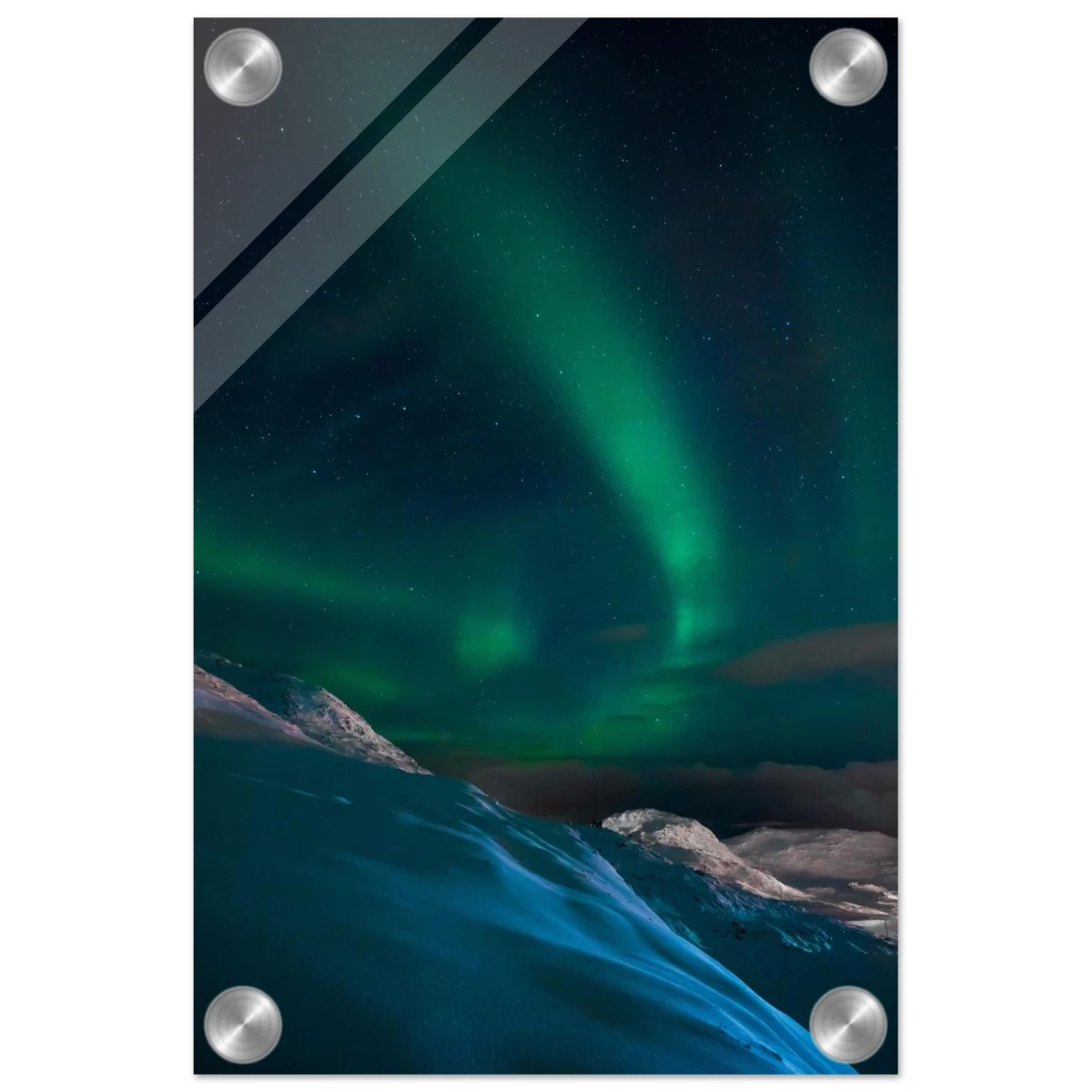 "Celestial Veil" – Dancing Lights Over Arctic Silence Fine Art Photography | Northern Lights Wall Art Print - Acrylic Print - 20x30 cm / 8x12″ -