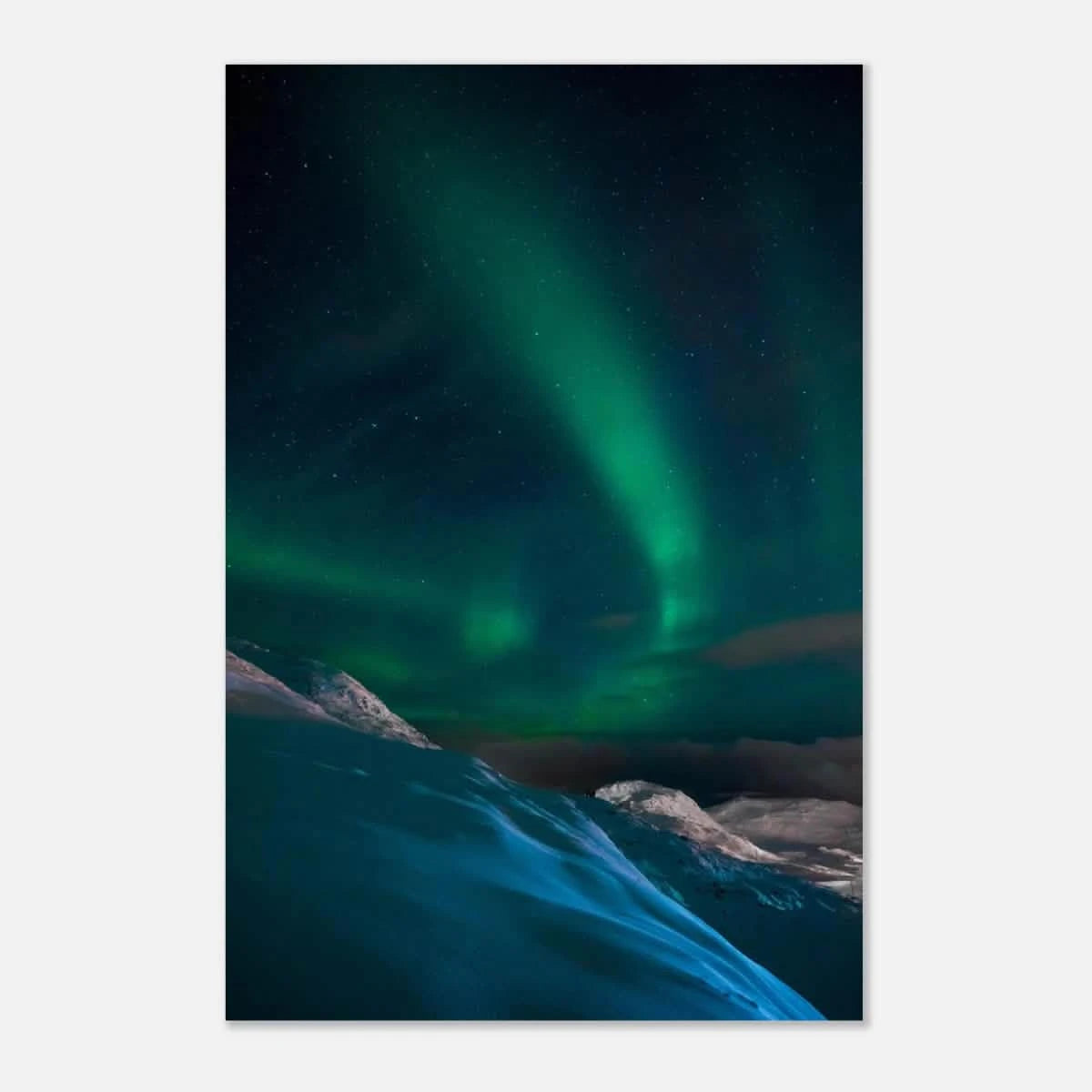 "Celestial Veil" – Dancing Lights Over Arctic Silence Fine Art Photography | Northern Lights Wall Art Print - Aluminum Print - 40x60 cm / 16x24″ -
