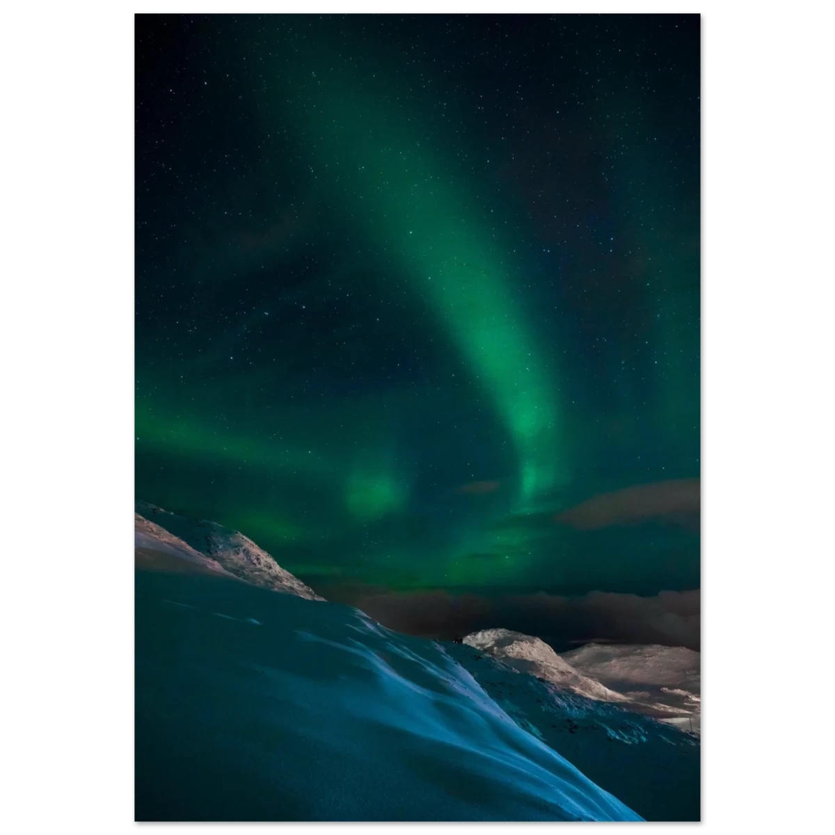 "Celestial Veil" – Dancing Lights Over Arctic Silence Fine Art Photography | Northern Lights Wall Art Print - Wood Prints - 70x100 cm / 28x40″ -