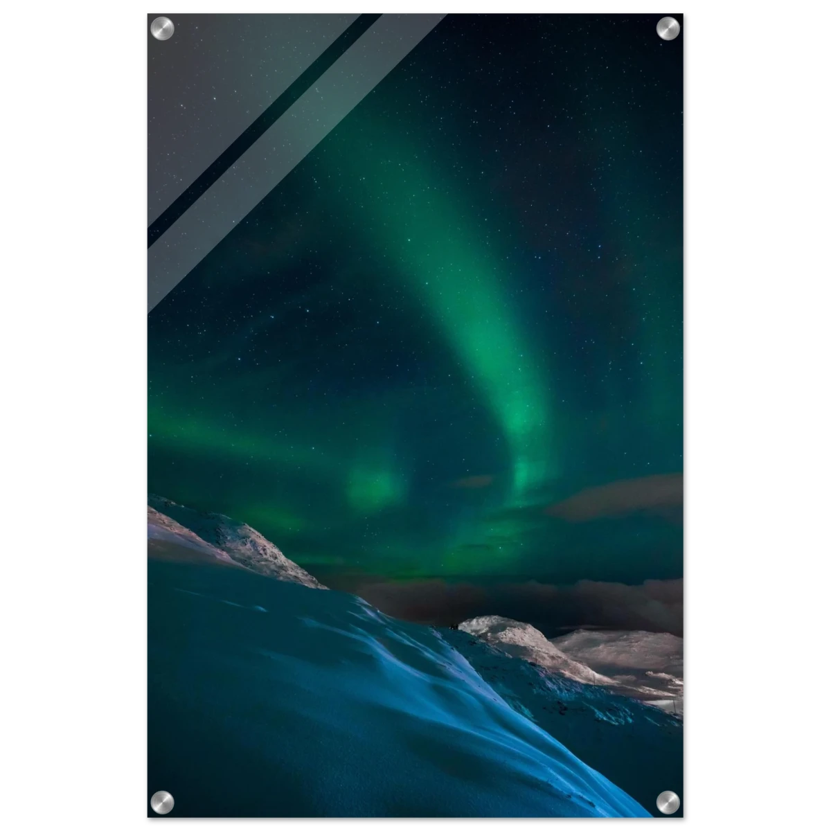 "Celestial Veil" – Dancing Lights Over Arctic Silence Fine Art Photography | Northern Lights Wall Art Print - Acrylic Print - 50x75 cm / 20x30″ -