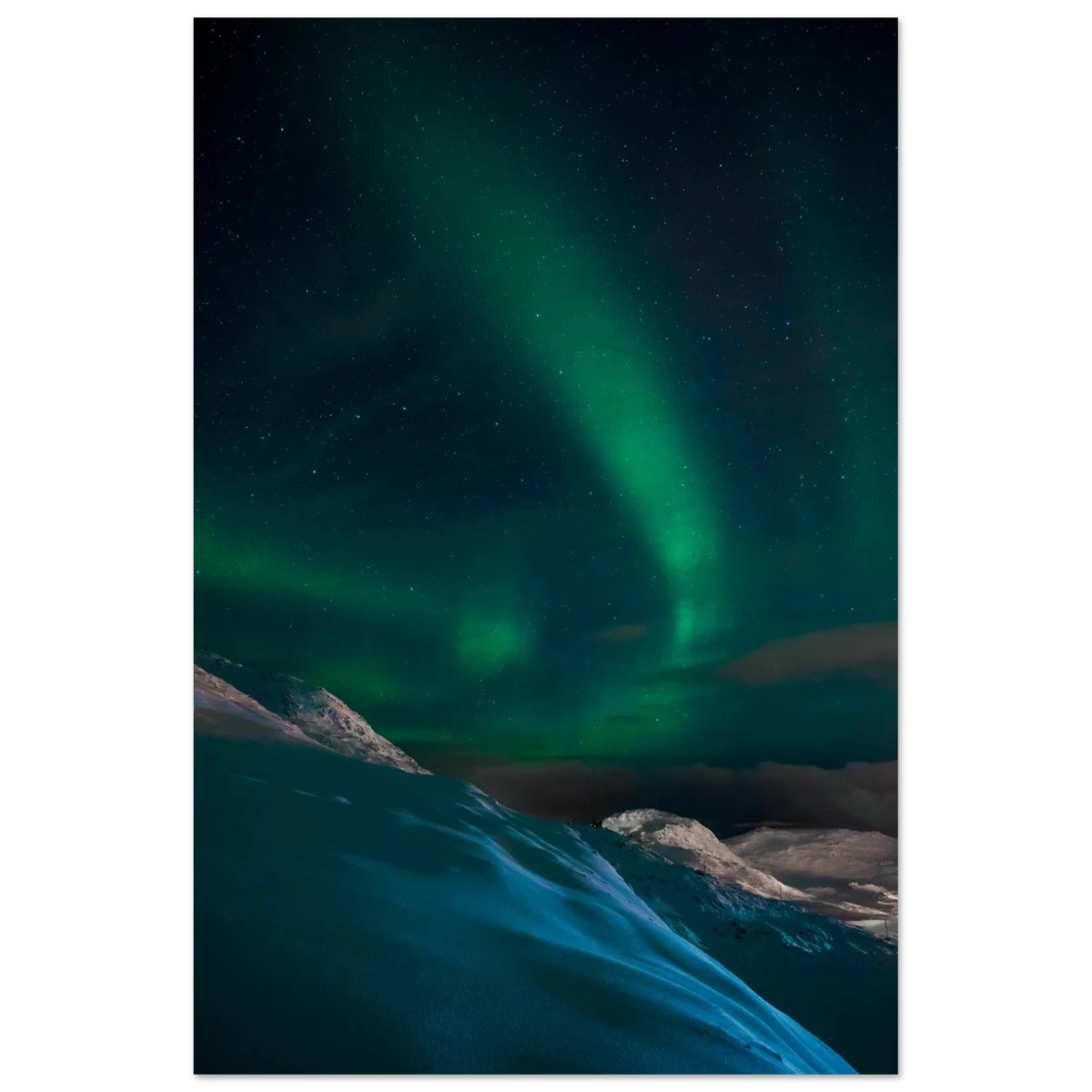 "Celestial Veil" – Dancing Lights Over Arctic Silence Fine Art Photography | Northern Lights Wall Art Print - Wood Prints - 40x60 cm / 16x24″ -