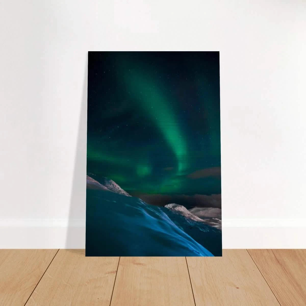 "Celestial Veil" – Dancing Lights Over Arctic Silence Fine Art Photography | Northern Lights Wall Art Print - Brushed Aluminum Print - 20x30 cm / 8x12″ -
