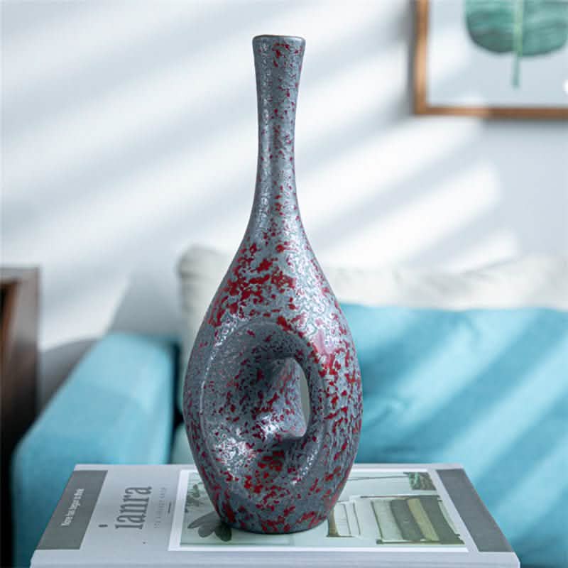 Ceramic Art Living Room Decoration Ornaments Flower Stand - E -