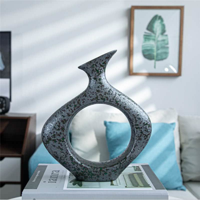 Ceramic Art Living Room Decoration Ornaments Flower Stand - H -