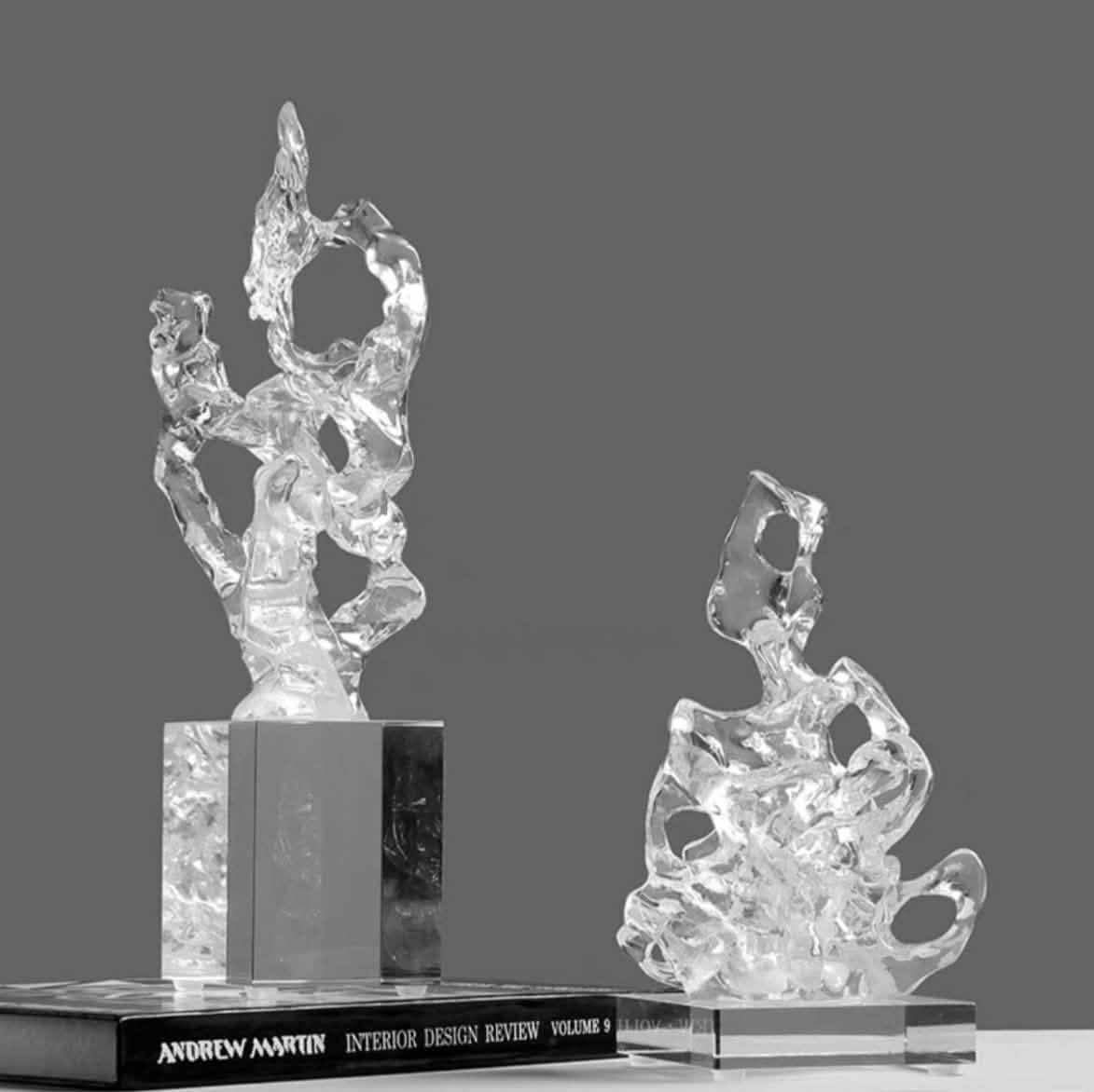 Chinese Style Entrance Decoration Transparent Resin Sculpture Art Decorations - Large -