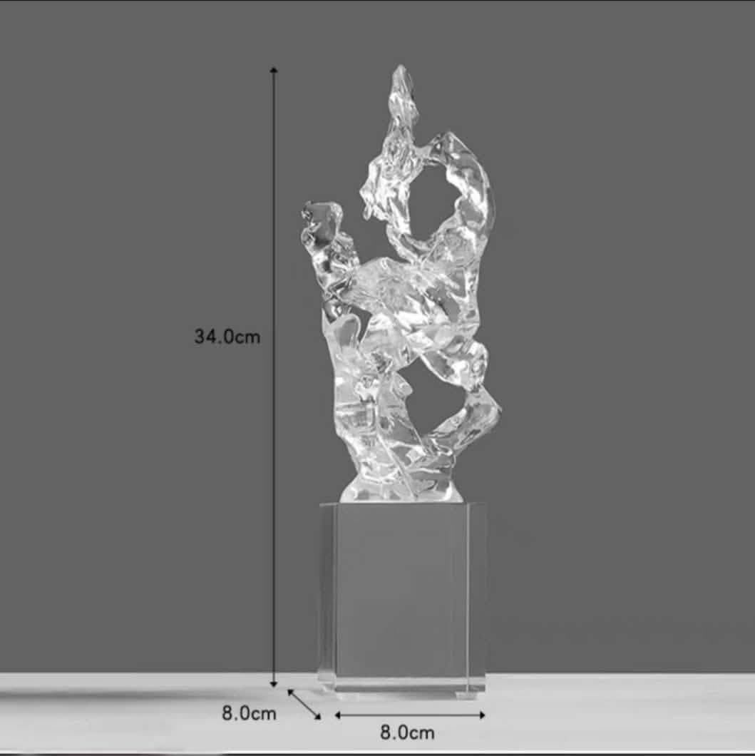 Chinese Style Entrance Decoration Transparent Resin Sculpture Art Decorations - Large -