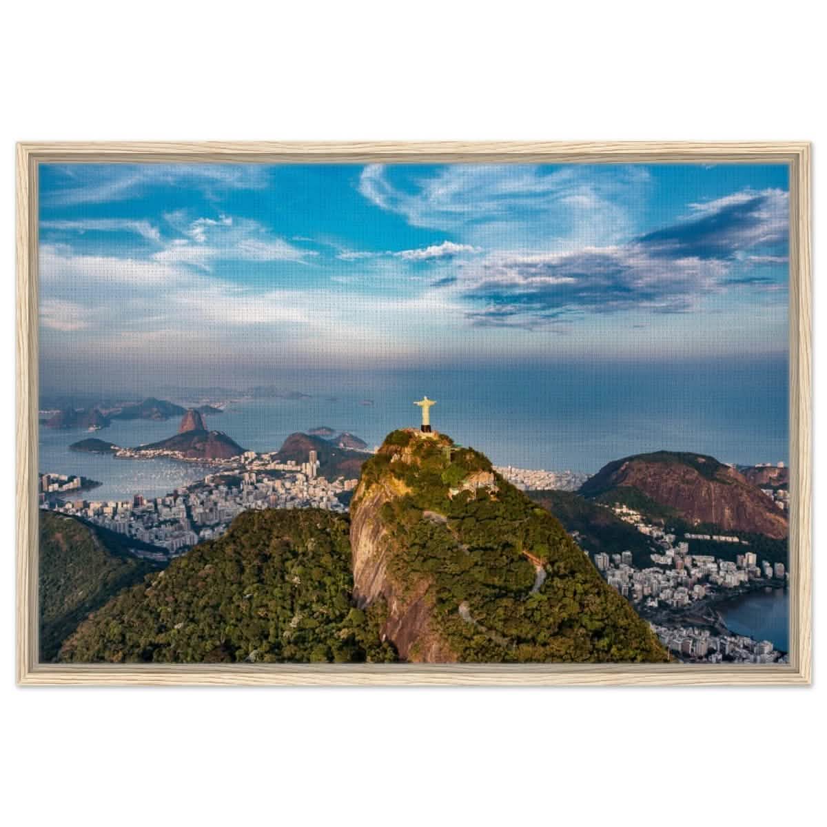Christ the Redeemer – Guardian of Rio | Wall art print - 60x90 cm / 24x36″ - Framed Canvas - Wood frame