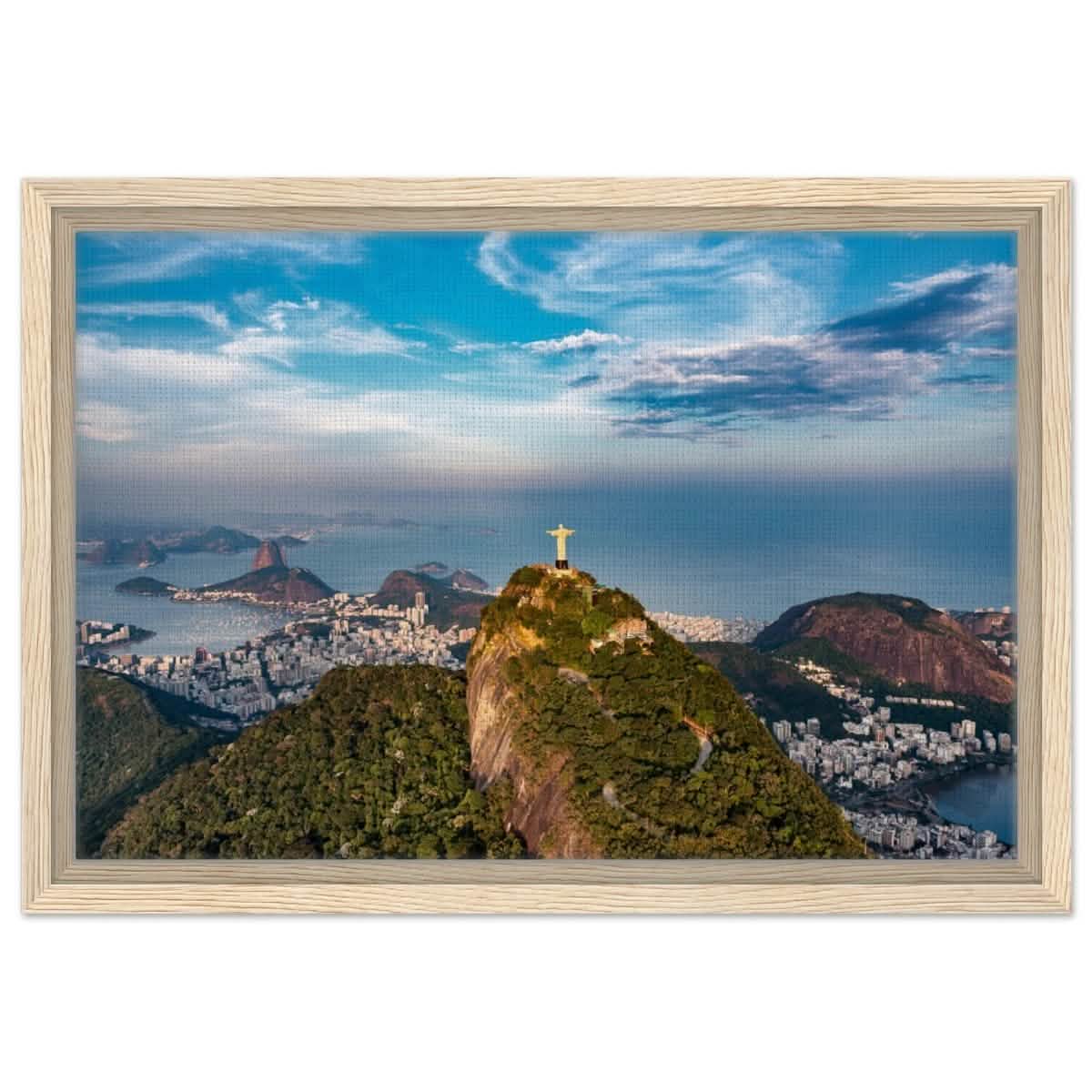 Christ the Redeemer – Guardian of Rio | Wall art print - 30x45 cm / 12x18″ - Framed Canvas - Wood frame