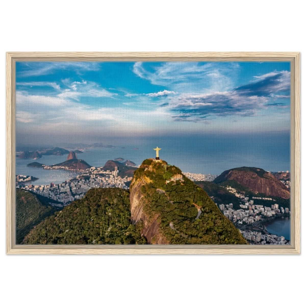 Christ the Redeemer – Guardian of Rio | Wall art print - 50x75 cm / 20x30″ - Framed Canvas - Wood frame