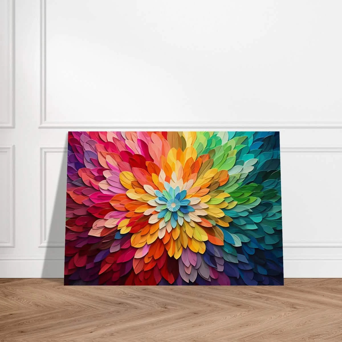 Chromatic Bloom | Contemporary Abstract Floral Composition | 70 x 100 CM - Wood Prints -