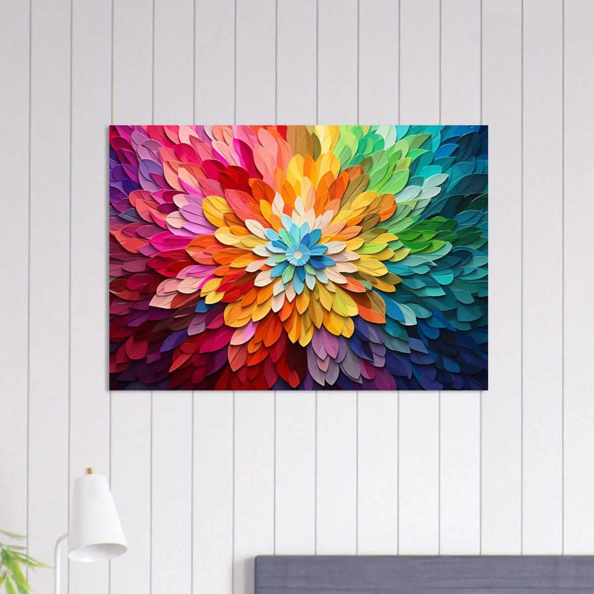 Chromatic Bloom | Contemporary Abstract Floral Composition | 70 x 100 CM - Aluminum Print -