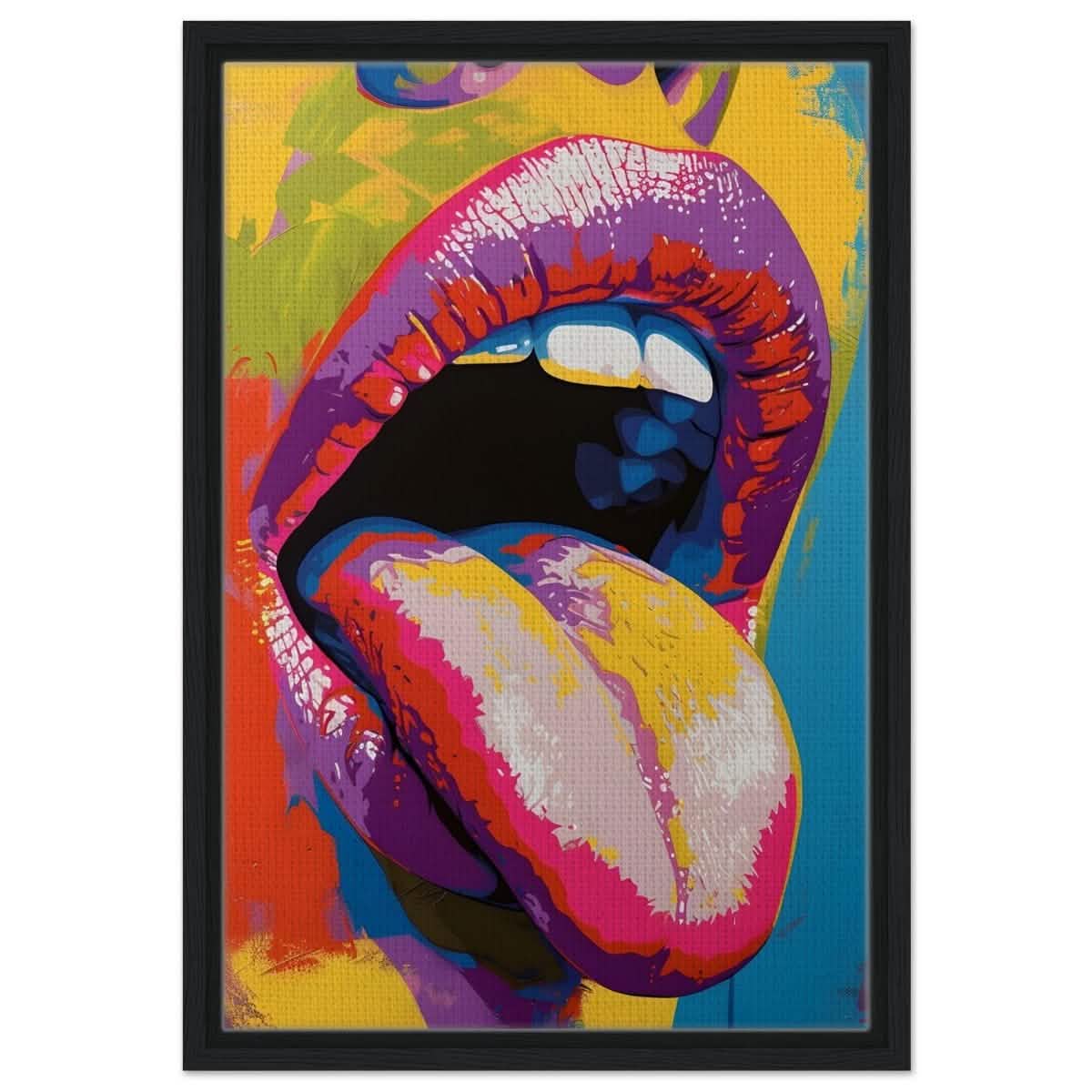 Chromatic Expression | Pop Art Portrait wall art print - Framed Canvas - 40x60 cm / 16x24″ - Black frame