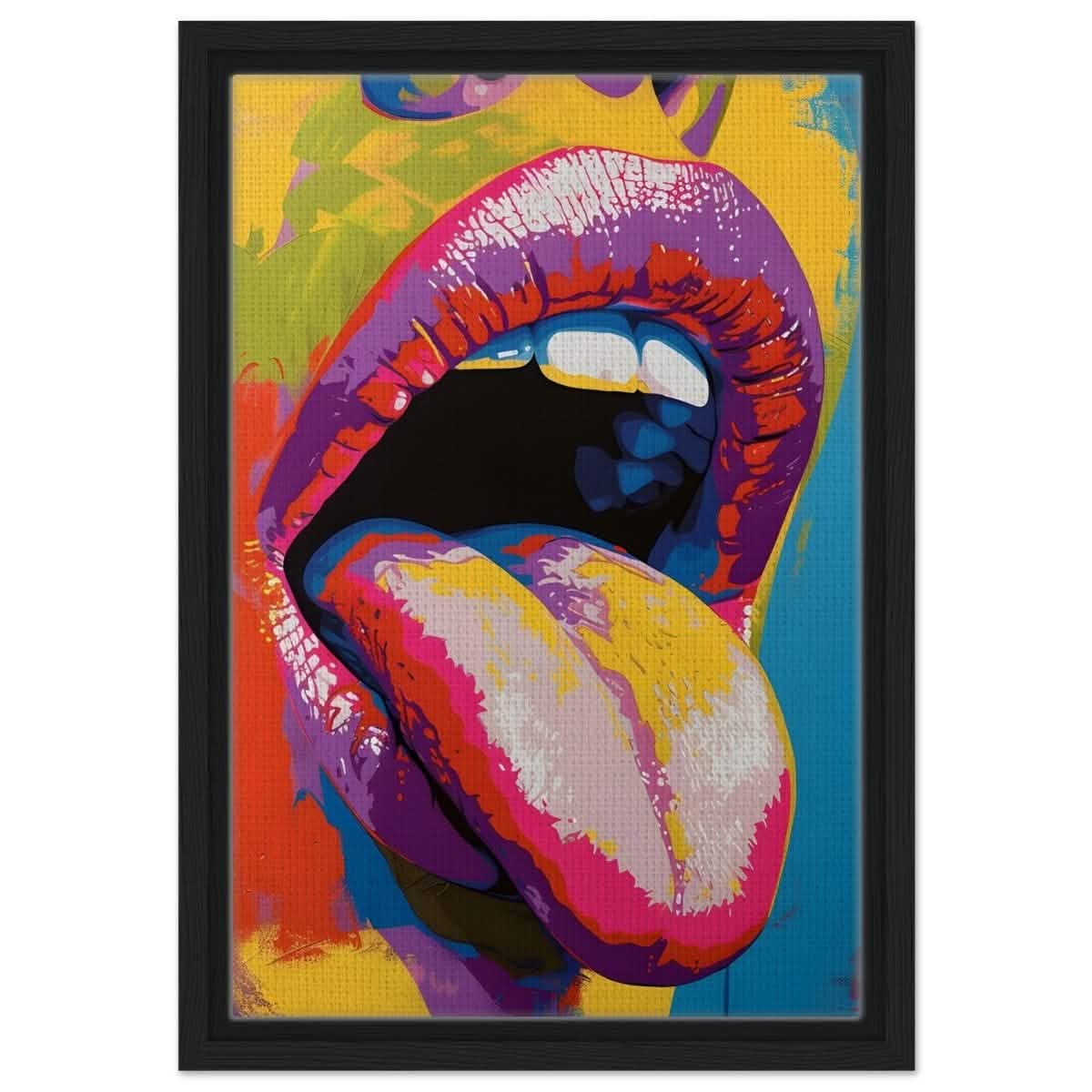 Chromatic Expression | Pop Art Portrait wall art print - Framed Canvas - 30x45 cm / 12x18″ - Black frame