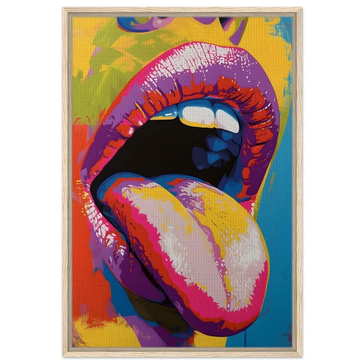 Chromatic Expression | Pop Art Portrait wall art print - Framed Canvas - 60x90 cm / 24x36″ - Wood frame