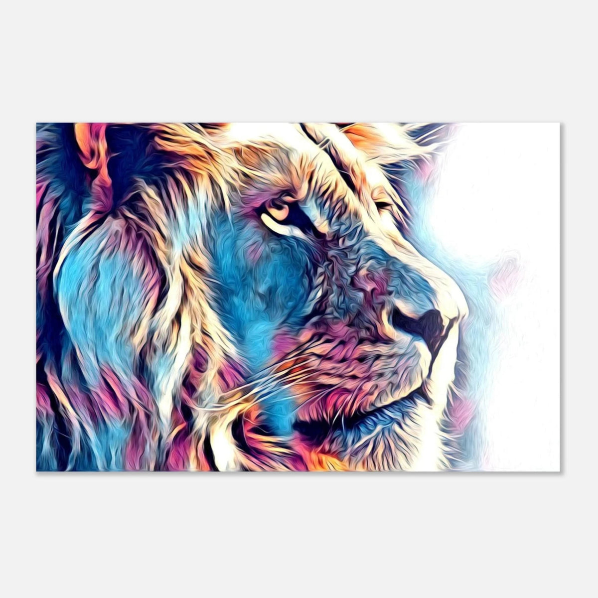 Chromatic King – Vibrant Abstract Lion Wall Art Print - Aluminum Print - 40x60 cm / 16x24″ -